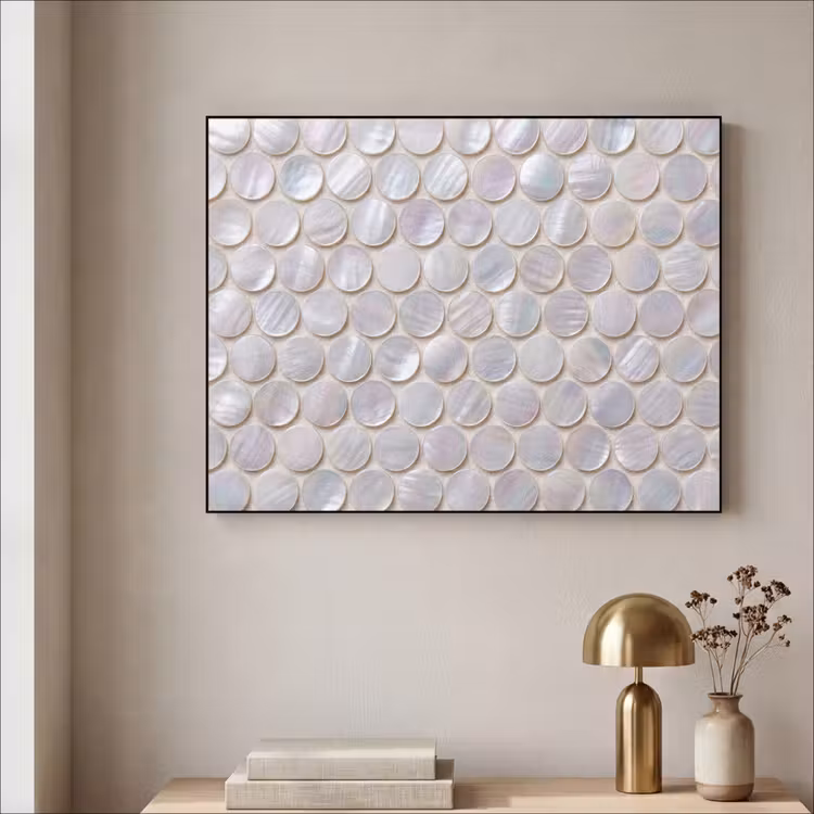 Patroon - Cirkels - Abstract - Modern - Wit Textielframe zwart klein -sfeer2