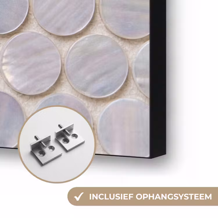 Patroon - Cirkels - Abstract - Modern - Wit Textielframe zwart klein -USP_ophangsysteemNL