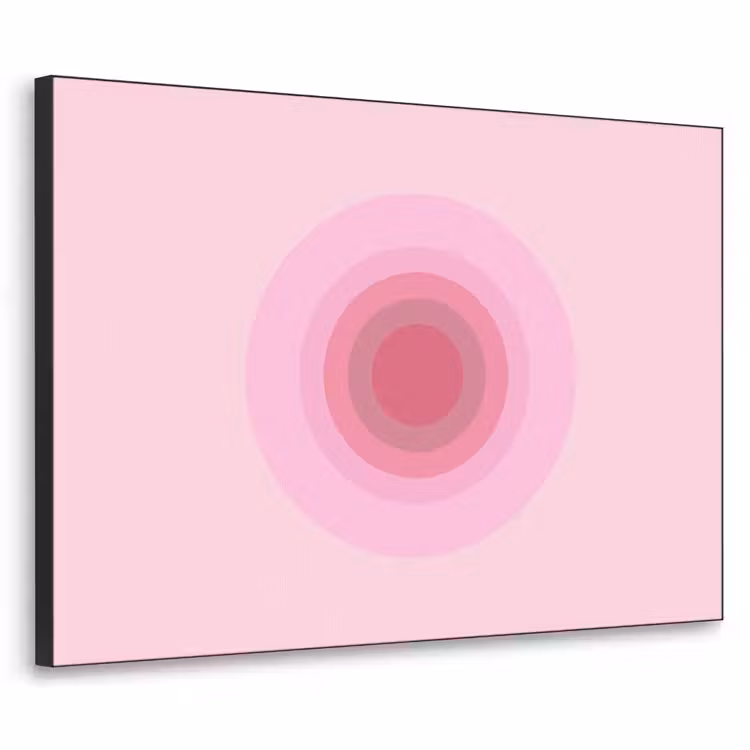 Patroon - Cirkels - Abstract - Roze - Modern Textielframe zwart klein -3d