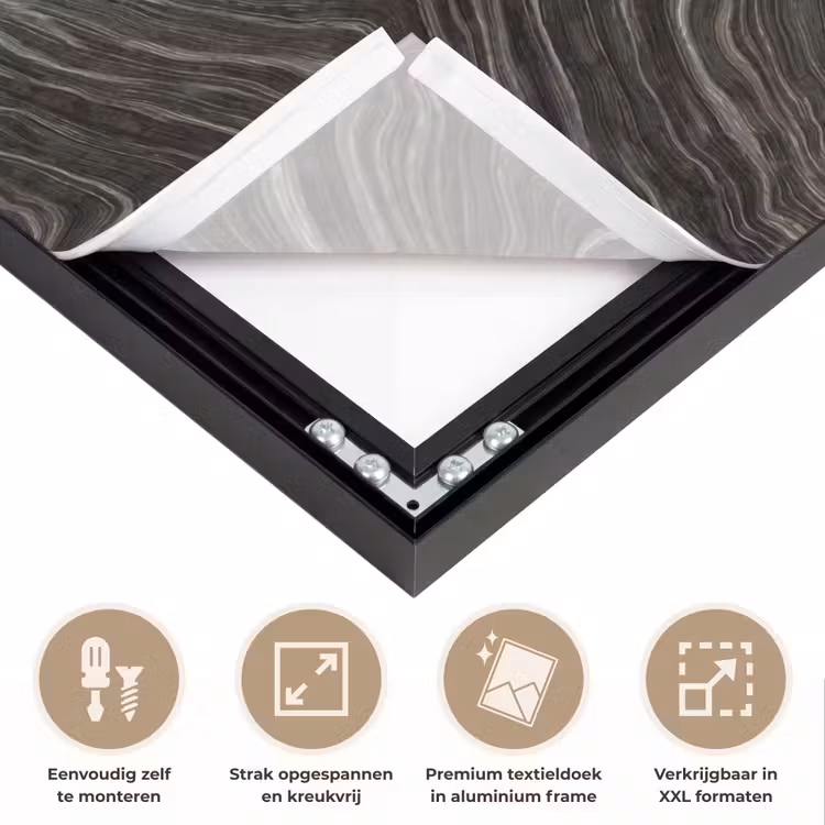 Patroon - Contrast - Antraciet Textielframe zwart klein 947 -USP_feed_closeupNL