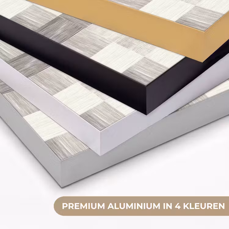 Patroon - Dambord - Houtnerf Textielframe zwart klein 947 -USP_kleurenNL