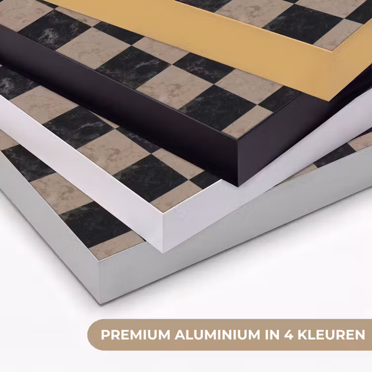 Patroon - Dambord - Marmer Textielframe zwart klein 947 -USP_kleurenNL