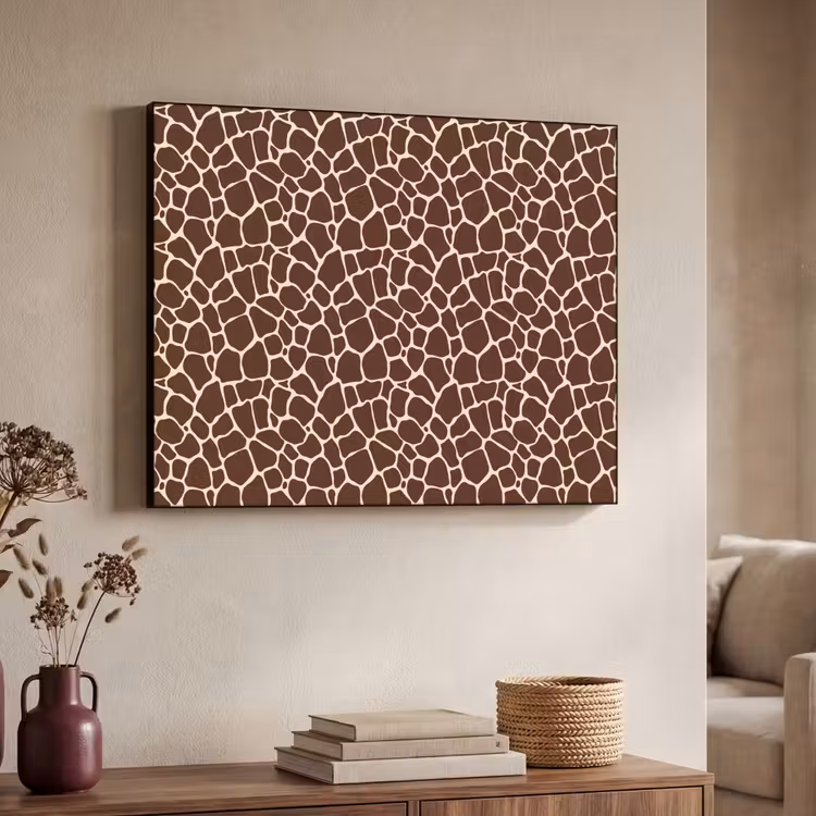 Patroon - Giraf - Bruin Textielframe - compleet frame klein 947 -sfeer3