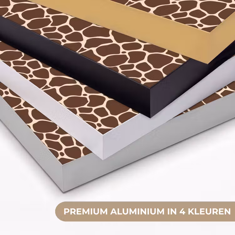 Patroon - Giraf - Bruin Textielframe zwart klein 947 -USP_kleurenNL