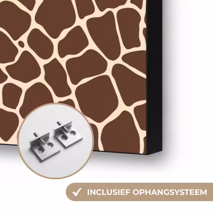 Patroon - Giraf - Bruin Textielframe zwart klein 947 -USP_ophangsysteemNL