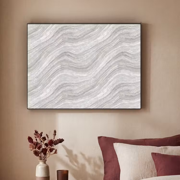 Patroon - Helder - Wit - Grijs Textielframe zwart klein 947 -sfeer1