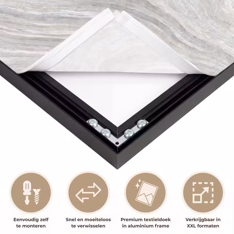 Patroon - Helder - Wit - Grijs Textielframe zwart klein 947 -USP_closeupNL