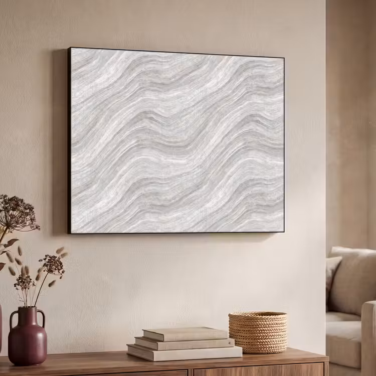 Patroon - Helder - Wit - Grijs Textielframe zwart klein 947 -sfeer3