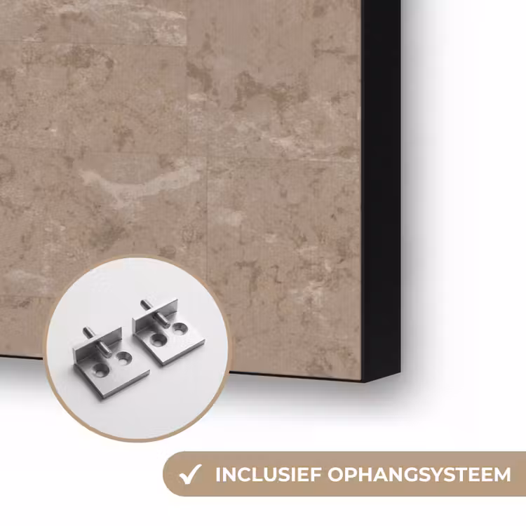 Patroon - Kalksteen - Beige Textielframe zwart klein 947 -USP_ophangsysteemNL