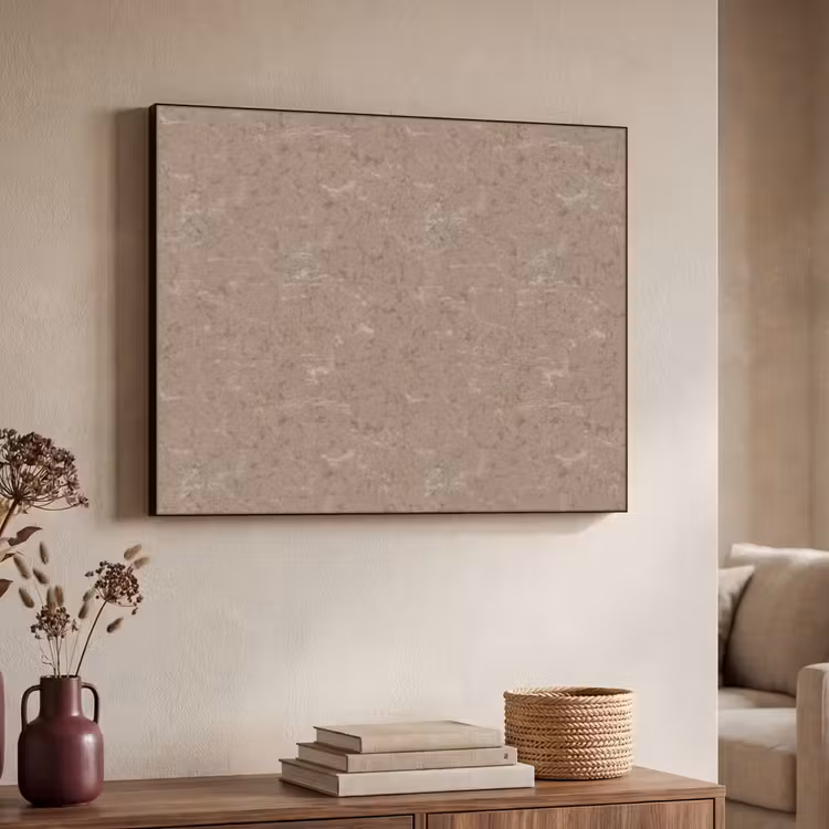 Patroon - Kalksteen - Beige Textielframe zwart klein 947 -sfeer3