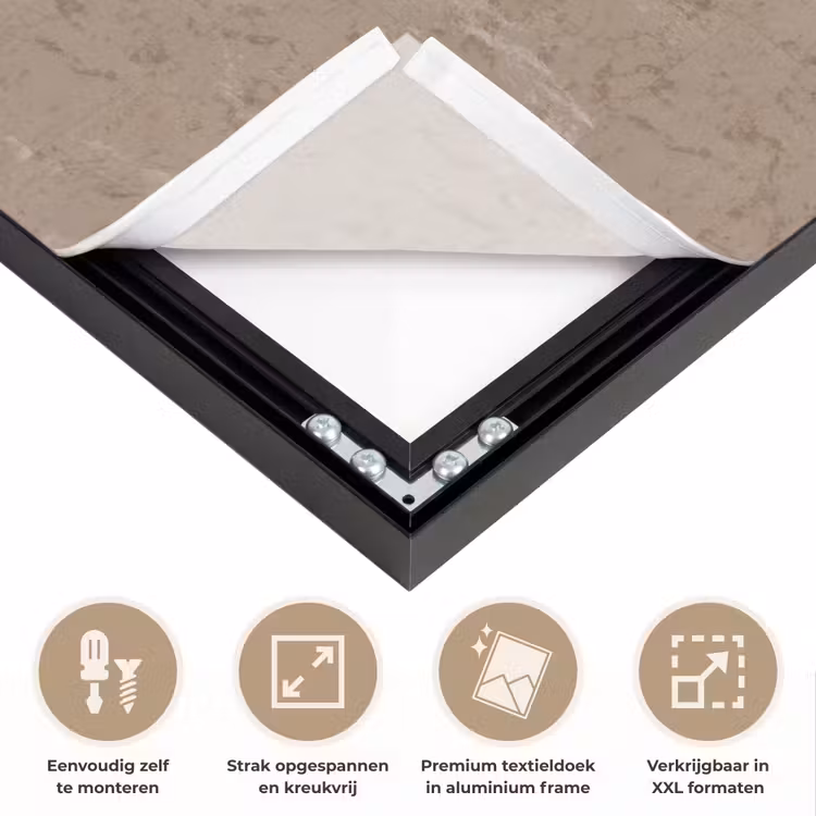 Patroon - Kalksteen - Beige Textielframe zwart klein 947 -USP_feed_closeupNL