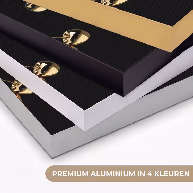 Patroon - Kersen - Goud - Chrome Textielframe zwart klein -USP_kleurenNL
