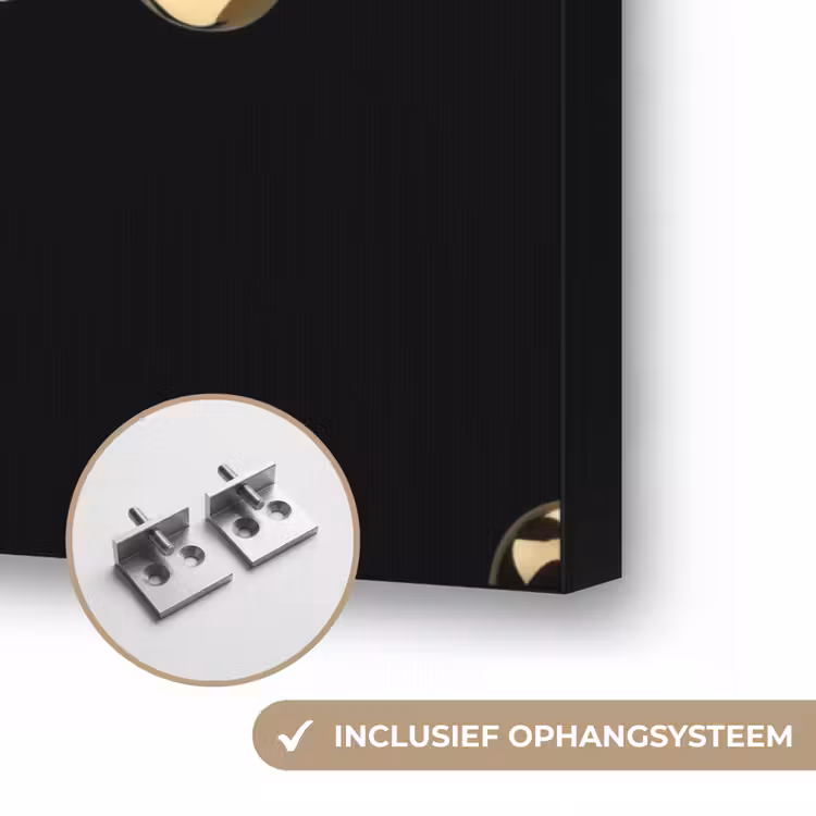 Patroon - Kersen - Goud - Chrome Textielframe zwart klein -USP_ophangsysteemNL