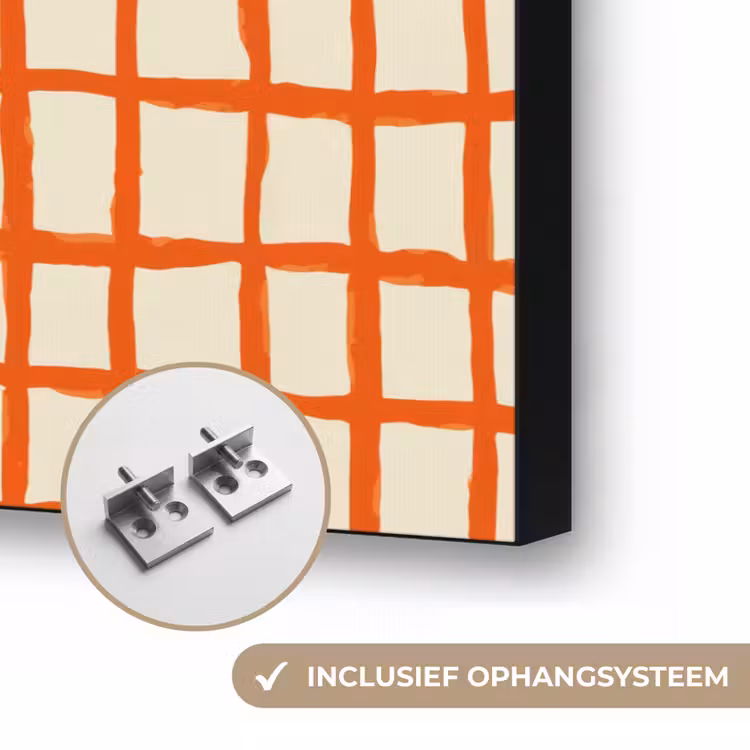 Patroon - Lijnen - Oranje Textielframe zwart klein 947 -USP_ophangsysteemNL