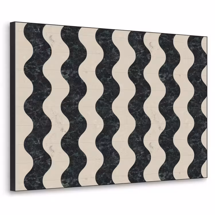 Patroon - Marmer - Groen - Cremé Textielframe zwart klein 947 -3d