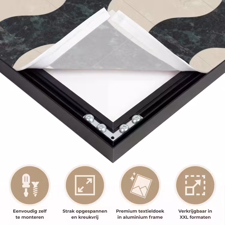 Patroon - Marmer - Groen - Cremé Textielframe zwart klein 947 -USP_feed_closeupNL