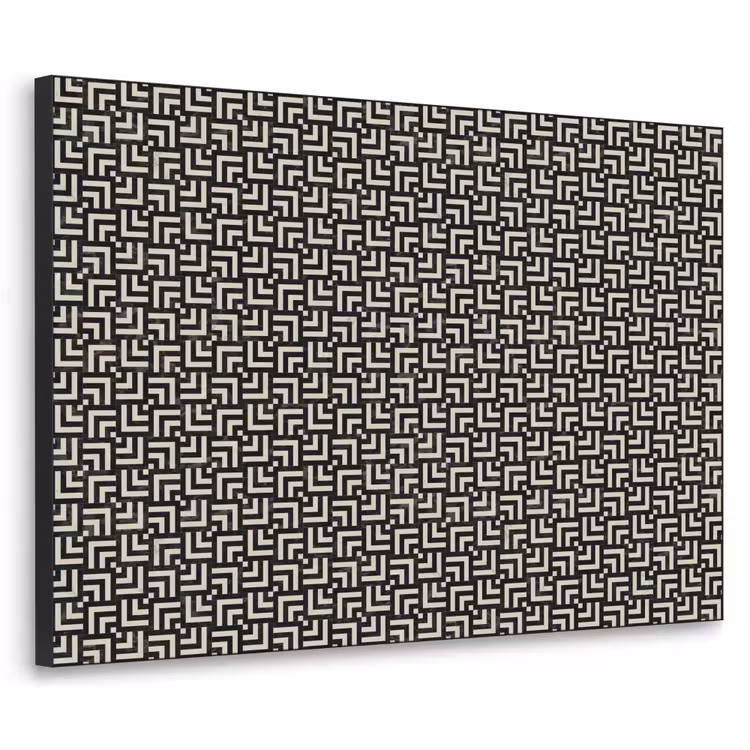 Patroon - Marmer - Zwart Textielframe zwart klein 947 -3d