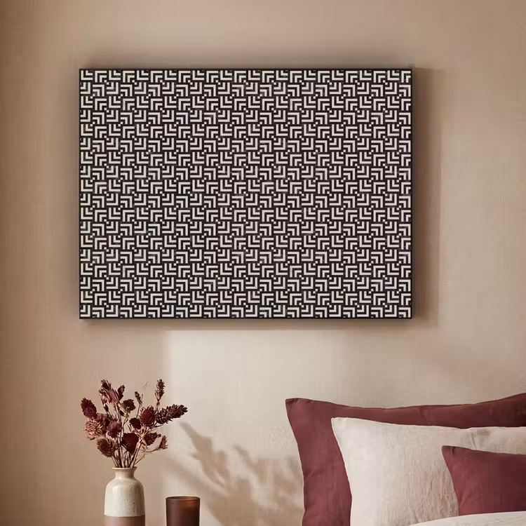 Patroon - Marmer - Zwart Textielframe zwart klein 947 -sfeer1