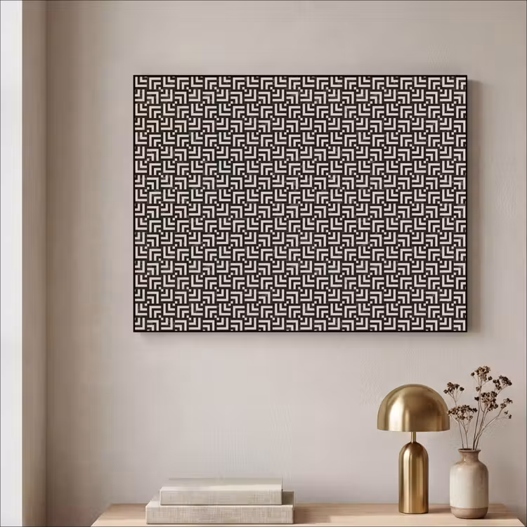 Patroon - Marmer - Zwart Textielframe zwart klein 947 -sfeer2