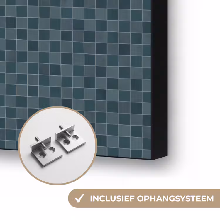 Patroon - Mozaïek - Groen Textielframe zwart klein 947 -USP_ophangsysteemNL