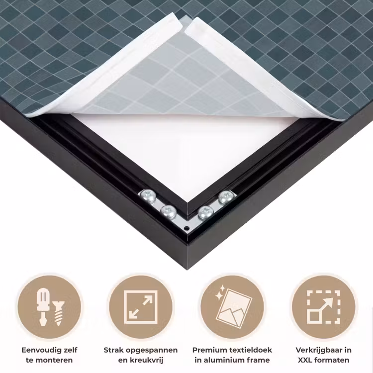 Patroon - Mozaïek - Groen Textielframe zwart klein 947 -USP_feed_closeupNL