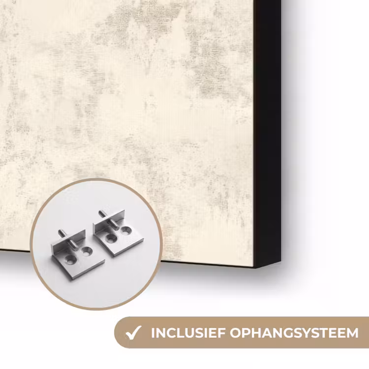 Patroon - Organisch - Beige Textielframe zwart klein 947 -USP_ophangsysteemNL