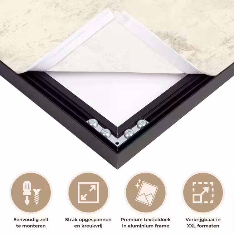 Patroon - Organisch - Beige Textielframe zwart klein 947 -USP_feed_closeupNL