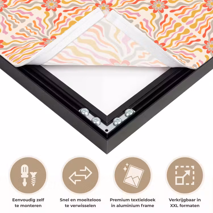 Patroon - Retro - Kleur Textielframe zwart klein 947 -USP_closeupNL