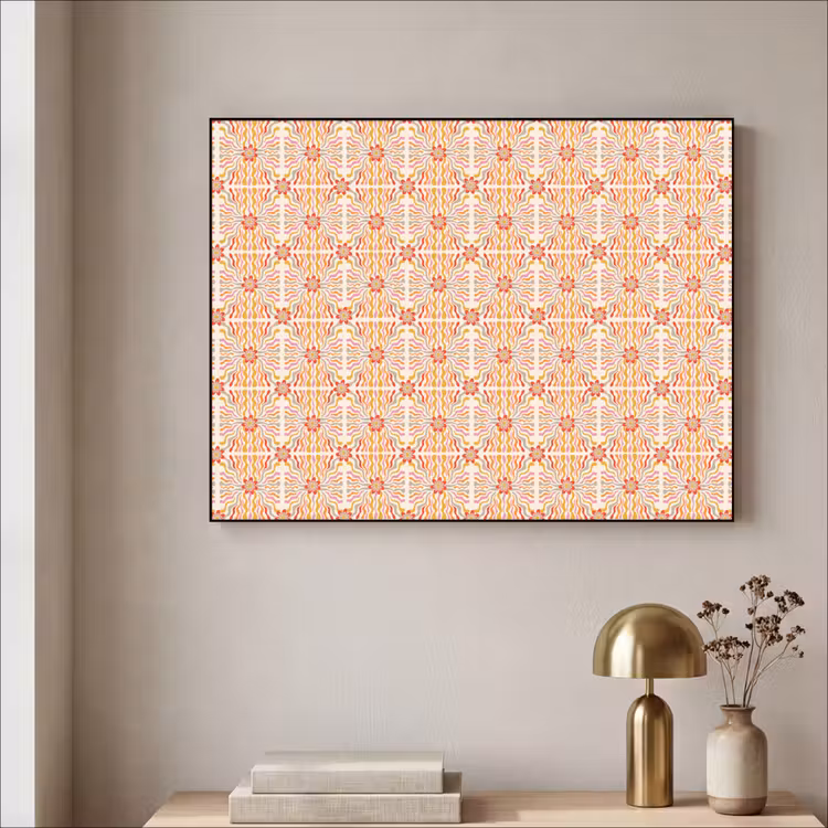 Patroon - Retro - Kleur Textielframe - compleet frame klein 947 -sfeer2