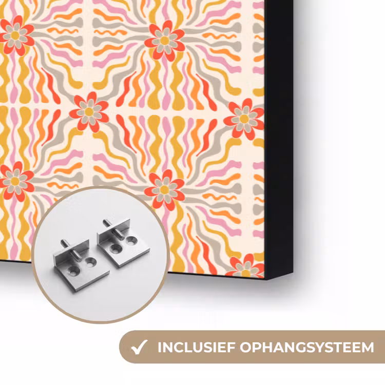 Patroon - Retro - Kleur Textielframe zwart klein 947 -USP_ophangsysteemNL