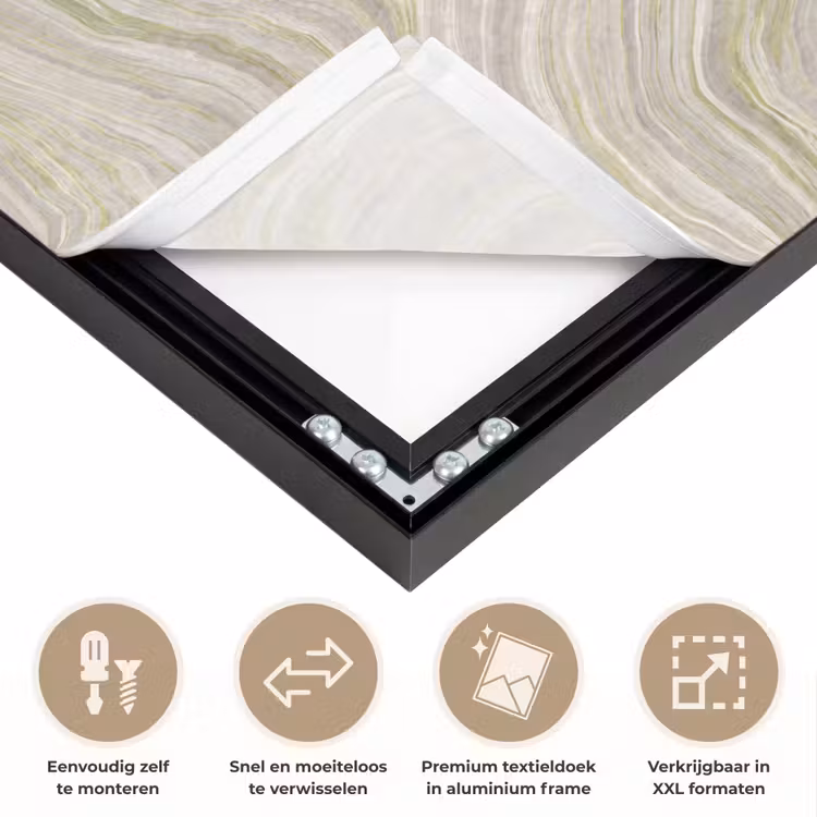 Patroon - Sereen - Groen Textielframe zwart klein 947 -USP_closeupNL