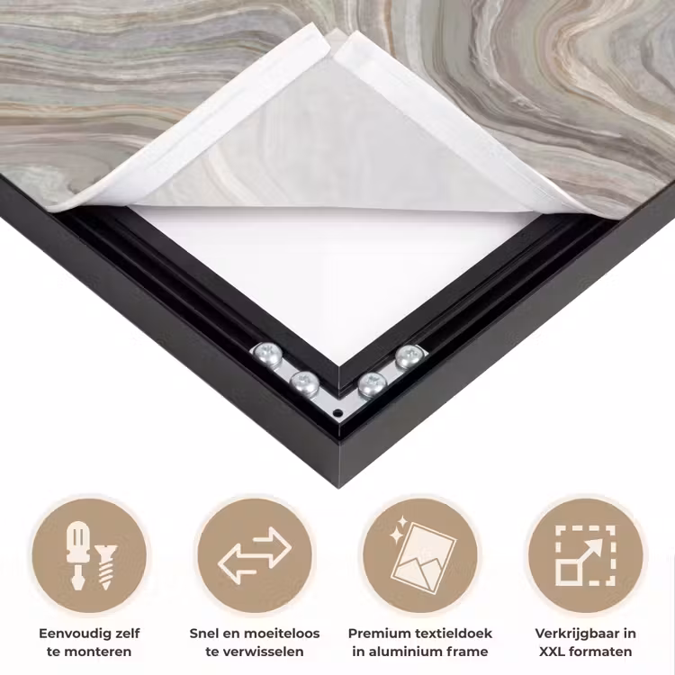 Patroon - Sereen - Paars - Groen Textielframe zwart klein 947 -USP_closeupNL