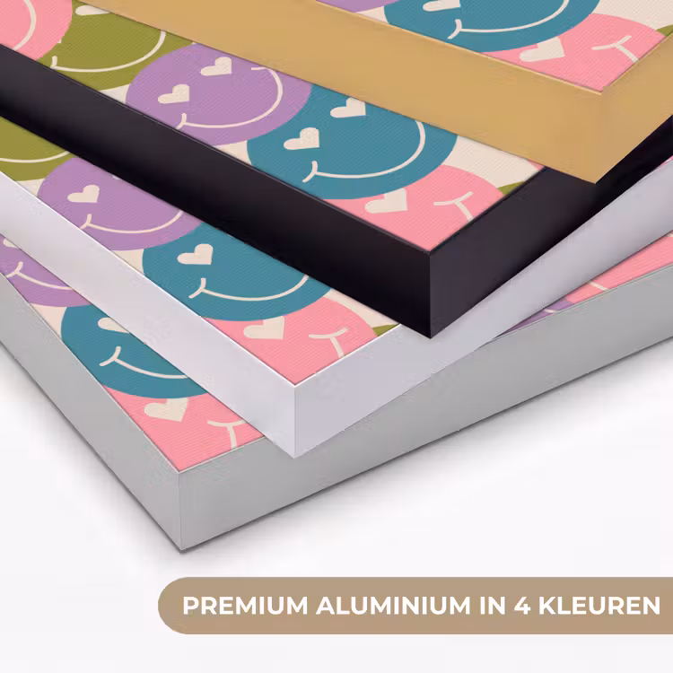 Patroon - Smiley - Kleurrijk - Hartjes Textielframe zwart klein 947 -USP_kleurenNL