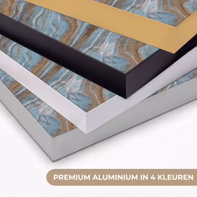 Patroon - Steen - Blauw Textielframe zwart klein 947 -USP_kleurenNL