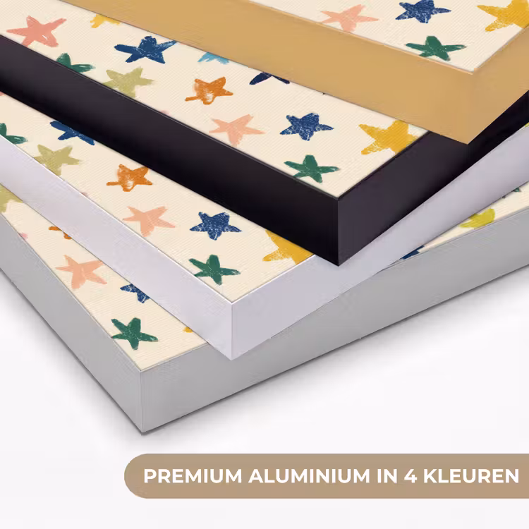 Patroon - Sterren - Kleurrijk Textielframe zwart klein 947 -USP_kleurenNL