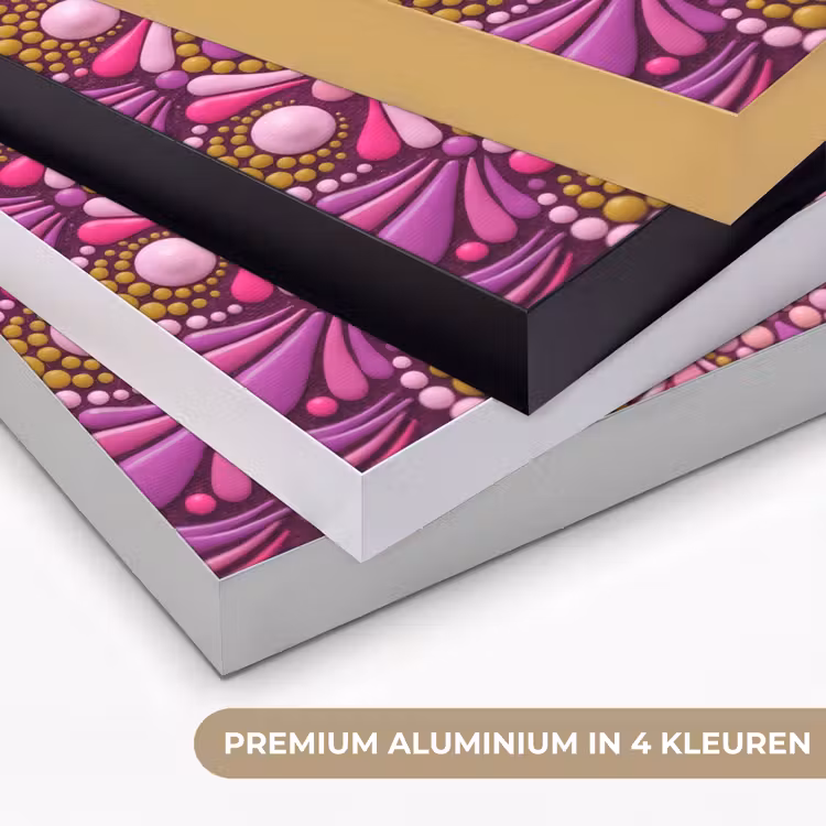 Patroon - Stippen - Abstract - Kleurrijk Textielframe zwart klein -USP_kleurenNL