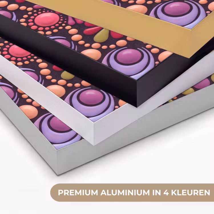Patroon - Stippen - Abstract - Modern - Kleurrijk Textielframe zwart klein -USP_kleurenNL