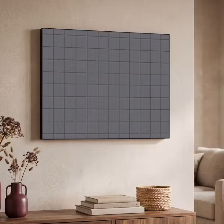 Patroon - Tegel - Grafiet - Grijs Textielframe zwart klein 947 -sfeer3