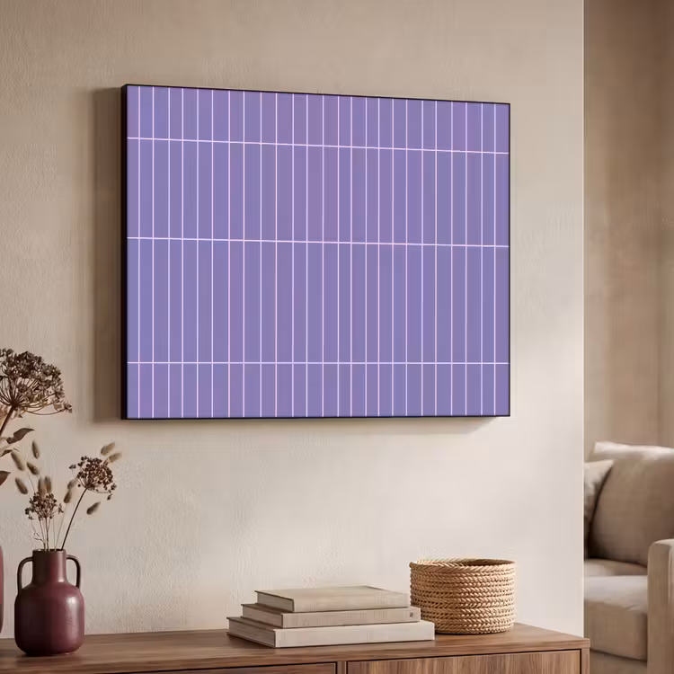 Patroon - Tegel - Lila Textielframe zwart klein 947 -sfeer3