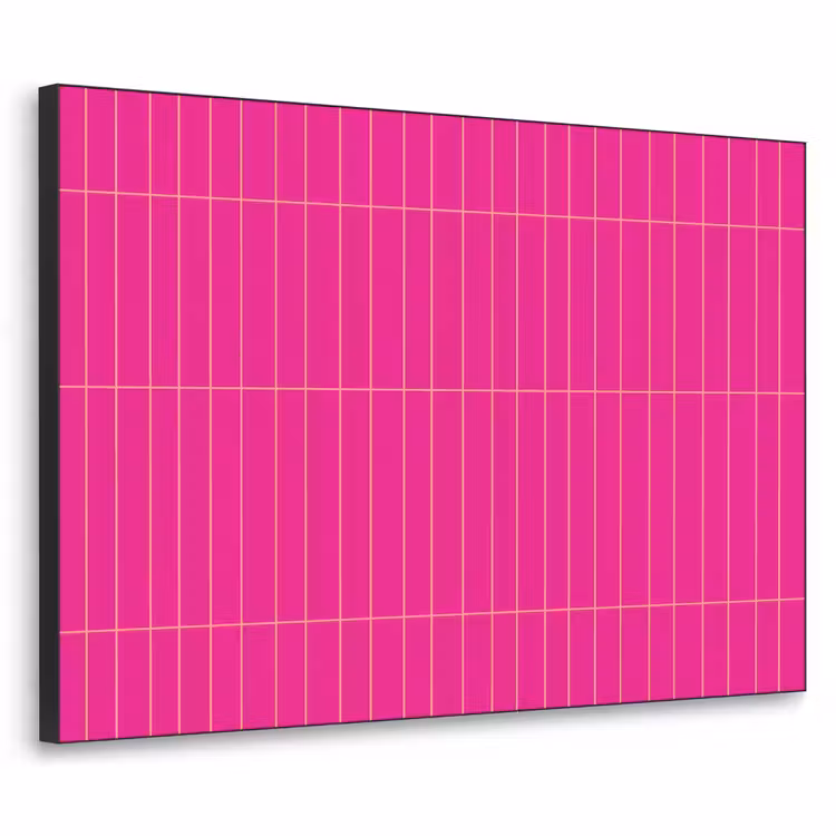 Patroon - Tegel - Magenta - Roze Textielframe zwart klein 947 -3d