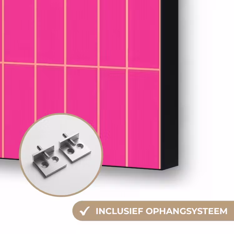Patroon - Tegel - Magenta - Roze Textielframe zwart klein 947 -USP_ophangsysteemNL