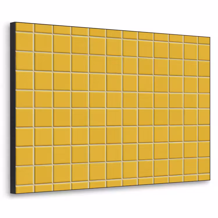 Patroon - Tegel - Okergeel Textielframe zwart klein 947 -3d