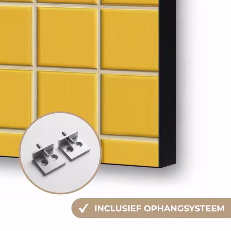 Patroon - Tegel - Okergeel Textielframe zwart klein 947 -USP_ophangsysteemNL