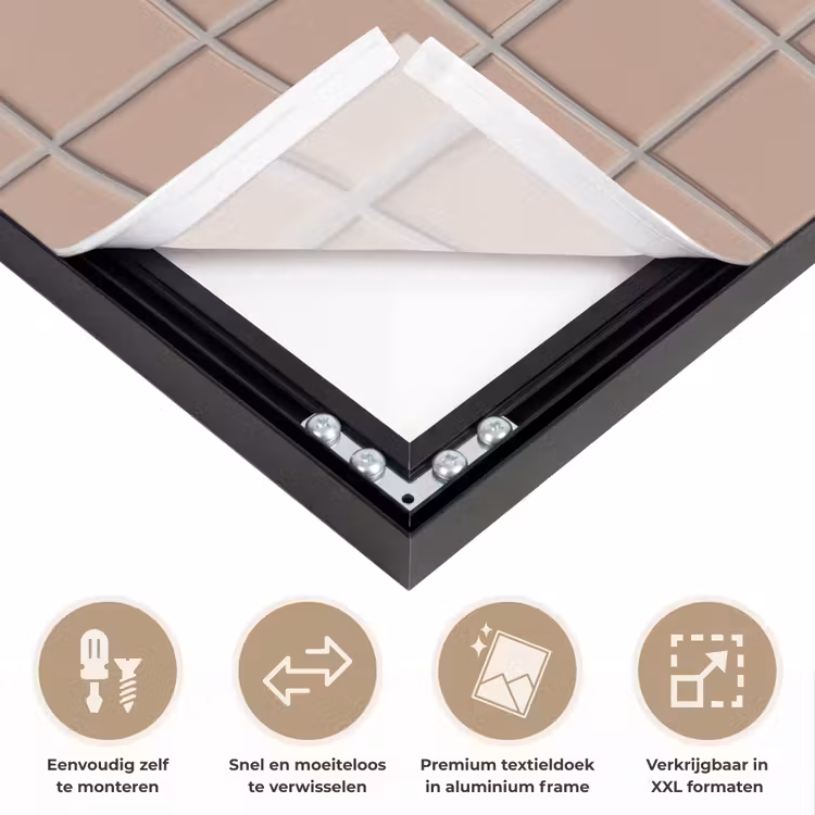 Patroon - Tegel - Oudroze Textielframe zwart klein 947 -USP_closeupNL