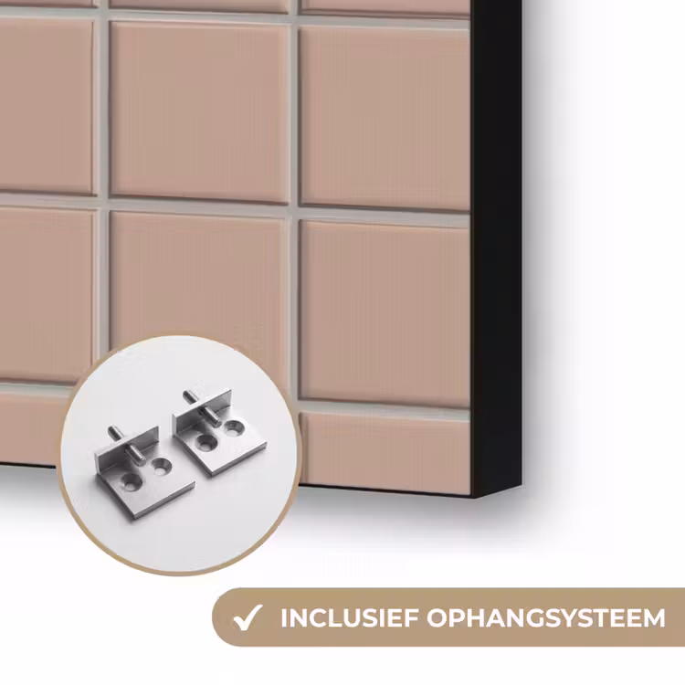 Patroon - Tegel - Oudroze Textielframe zwart klein 947 -USP_ophangsysteemNL