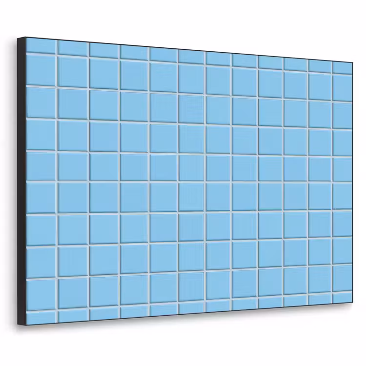 Patroon - Tegel - Pastel - Blauw Textielframe zwart klein 947 -3d