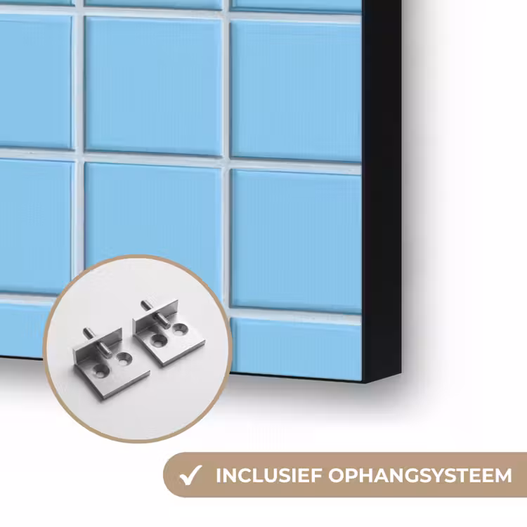 Patroon - Tegel - Pastel - Blauw Textielframe zwart klein 947 -USP_ophangsysteemNL