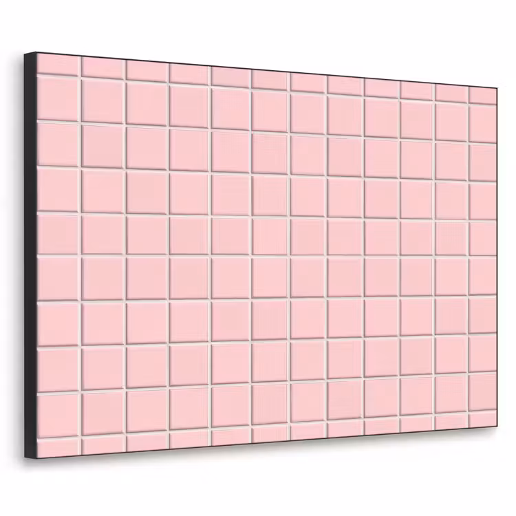 Patroon - Tegel - Pastelroze Textielframe zwart klein 947 -3d