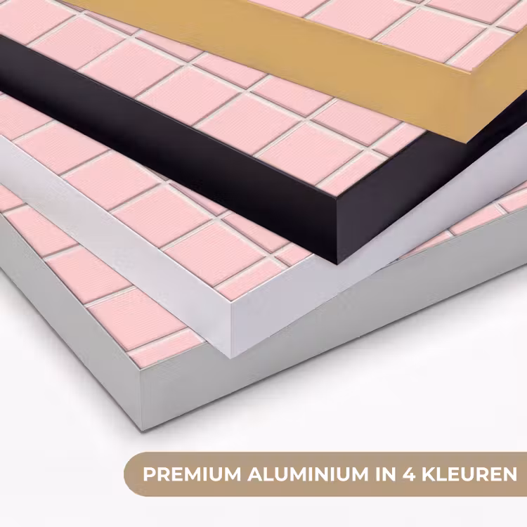 Patroon - Tegel - Pastelroze Textielframe zwart klein 947 -USP_kleurenNL