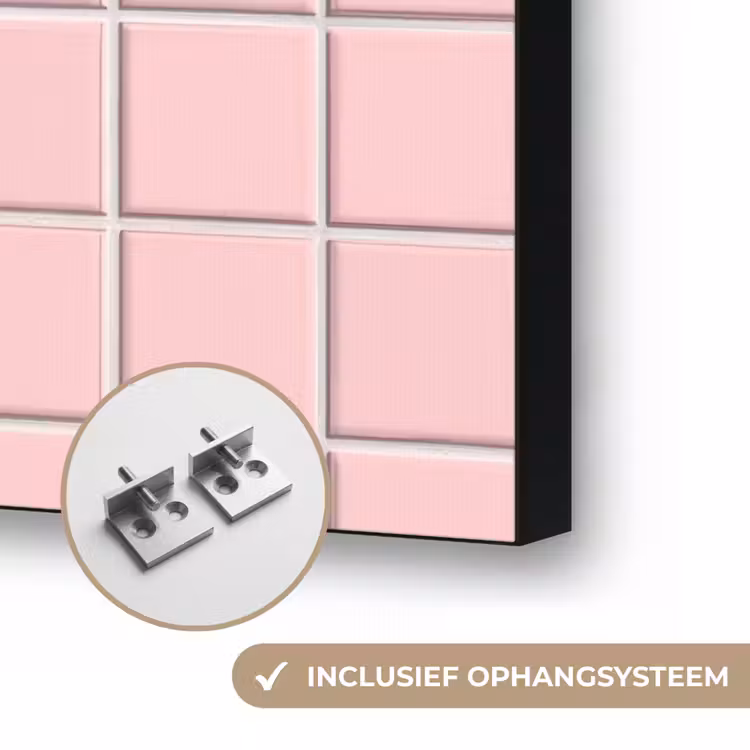 Patroon - Tegel - Pastelroze Textielframe zwart klein 947 -USP_ophangsysteemNL